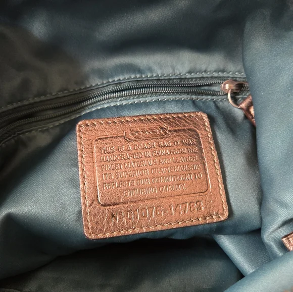 Coach Metallic Leather Shoulder Bag - Picture 7 of 9